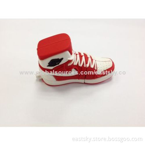 Custom sports shoe shape thumb drive, made of soft PVC material, OEM orders are welcomeNew